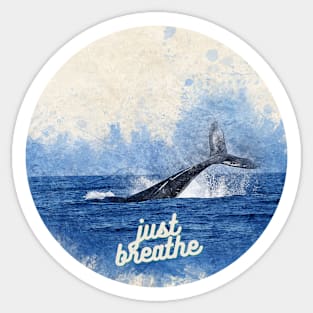 Just Breathe - Whale Tail Sticker